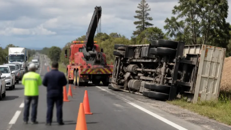 Volcadura de camión en Palmillas afecta la carretera federal Córdoba–Veracruz