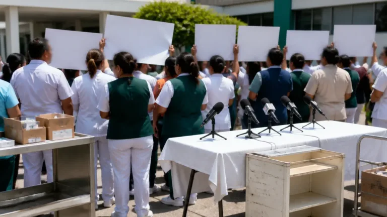 Trabajadores del IMSS en Veracruz exigen 10% de aumento, insumos y recuperación de pensiones